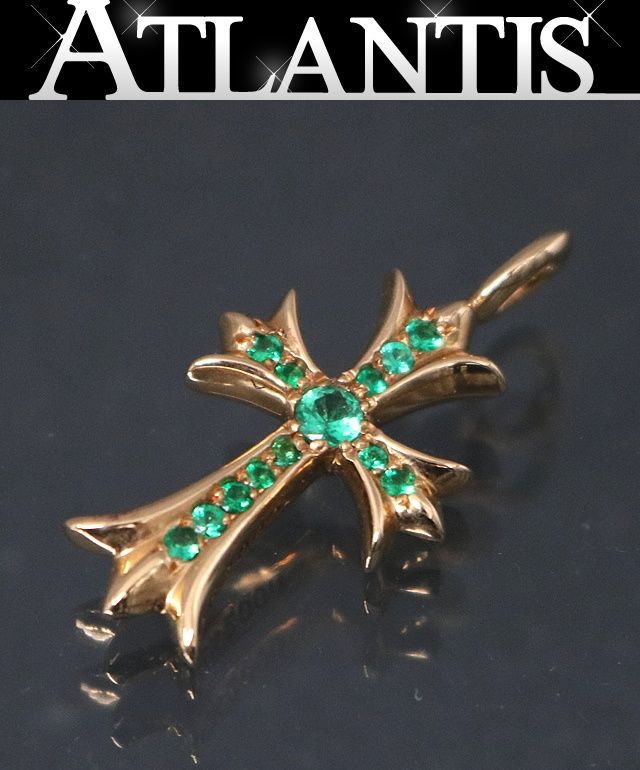 クロムハーツ/タイニーファットチャーム/エメラルドパヴェ/新品加工/インボイス CHROME HEARTS 銀座店 クロムハーツ 新品 22Kインボイス付き