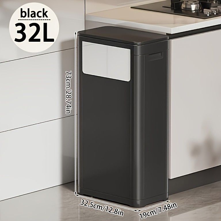 送料無料】フラップ式ダストボックス 3分別 ゴミ箱 45L 木目調