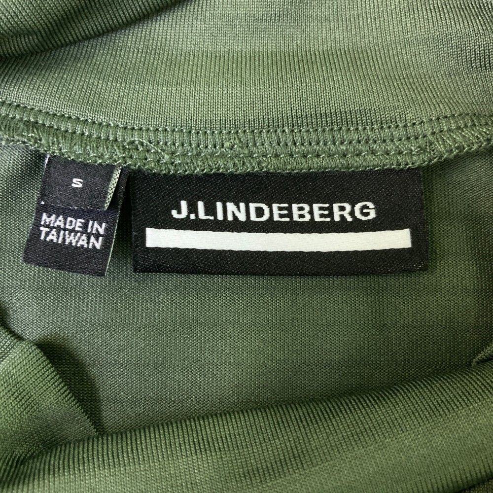 サイズ：S J.LINDEBERG ジェイリンドバーグ  ハイネック 半袖Tシャツ ボーダー柄 グリーン系 [240101430020] ゴルフウェア メンズ ストスト サイズ：S J.LINDEBERG ジェイリンドバーグ ハイネック 半袖T