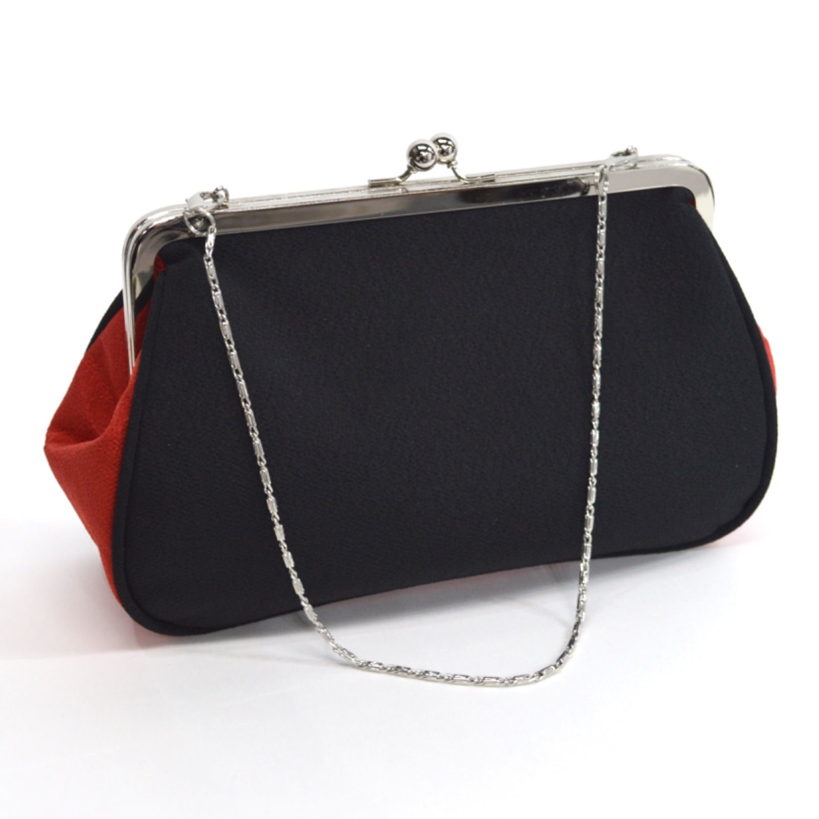 美品》振袖用 草履バッグセット フリーサイズ 成人式 黒地 赤