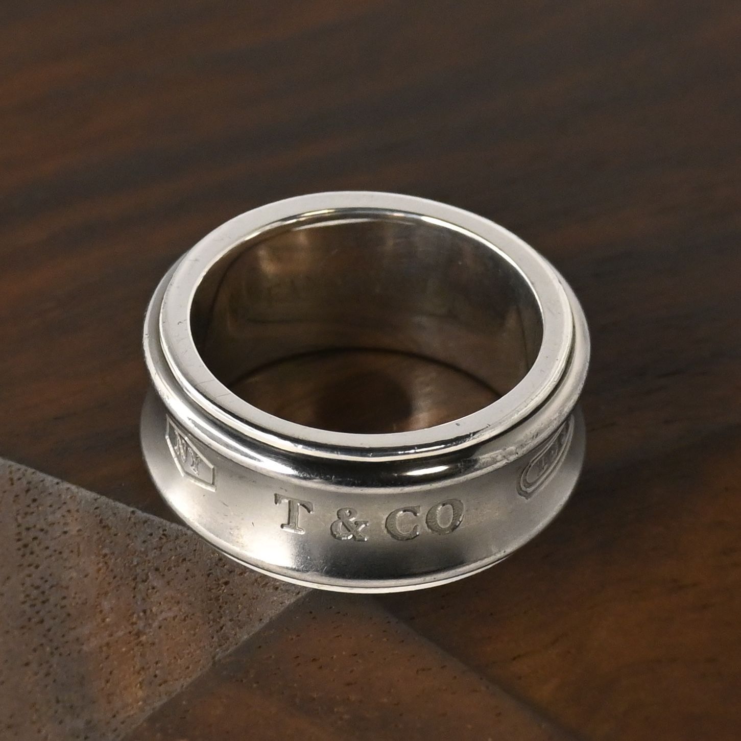 研磨済】TIFFANY＆Co. ナロー チタン リング 7号 シルバー925