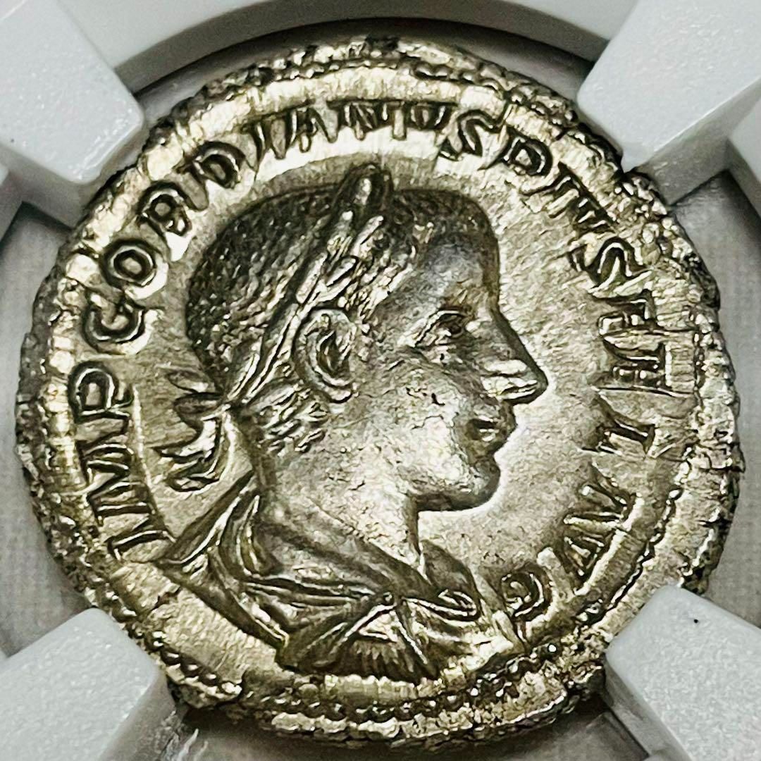 古代ローマ デナリウス 銀貨 NGC AU ゴルディアヌス三世-