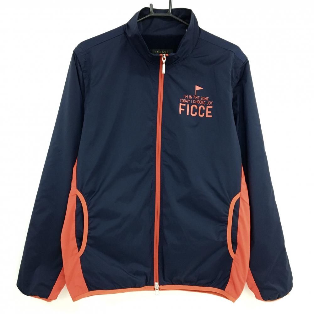 美品】フィッチェゴルフ 2WAYジャケット ネイビー×レッド 裏起毛 袖 