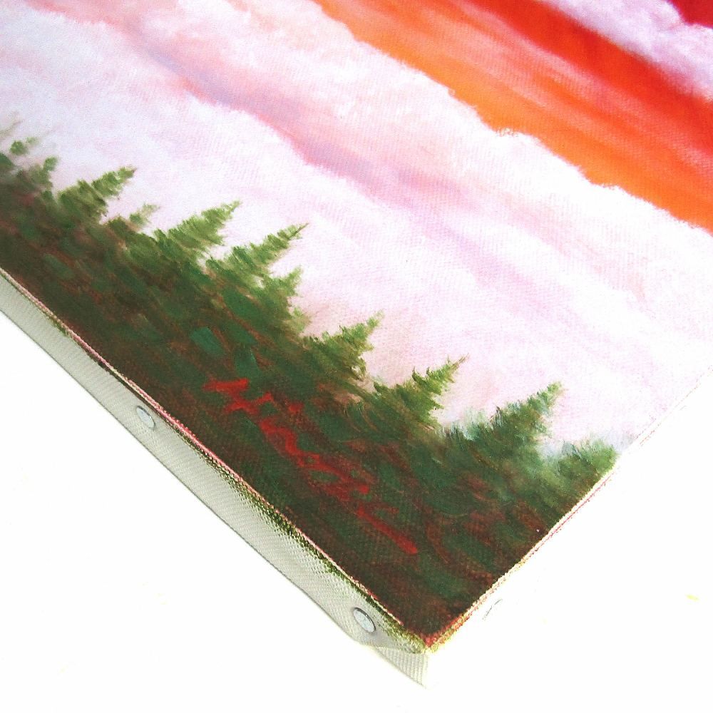 ☆ 小林幸三『赤富士（SM号）』油彩画・油絵 風景画 富士山 お正月 紅