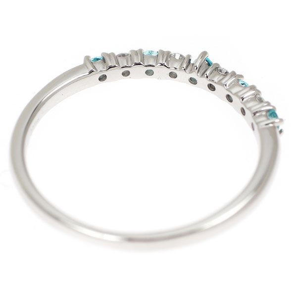 Pt900 パライバトルマリン ダイヤモンド リング 0.09ct D0.06ct