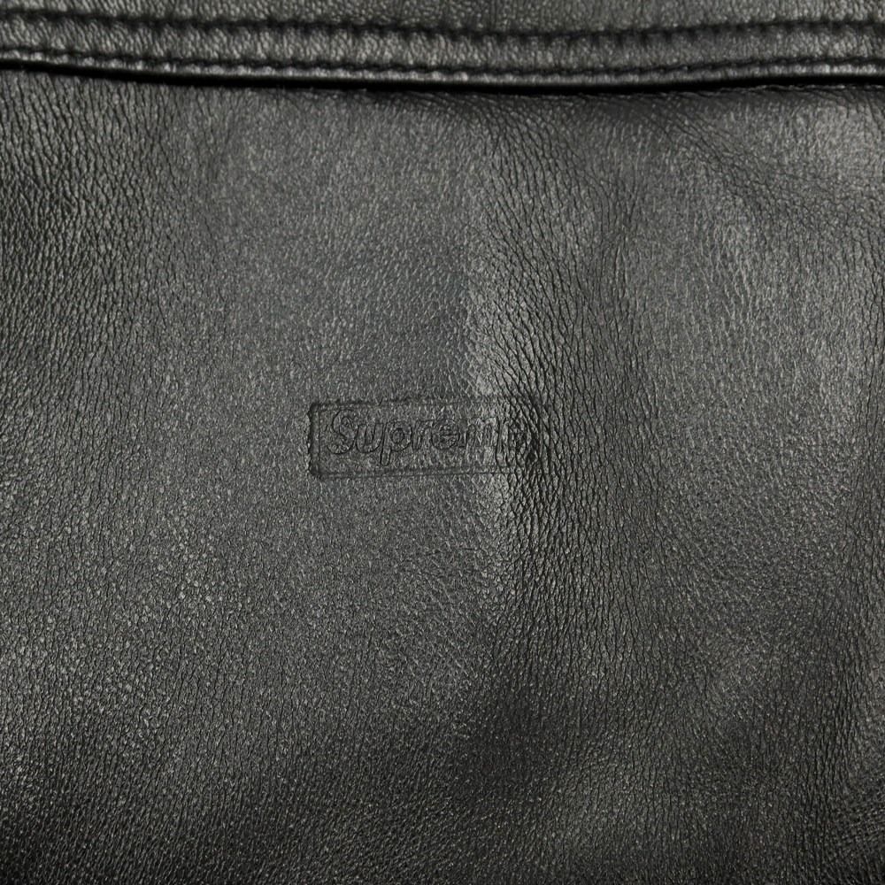 シュプリーム Supreme 2021年秋冬 Schott Shearling Collar Leather Puffy Jacket ラムレザー 中綿 ブルゾン ブラック【サイズM】【メンズ】