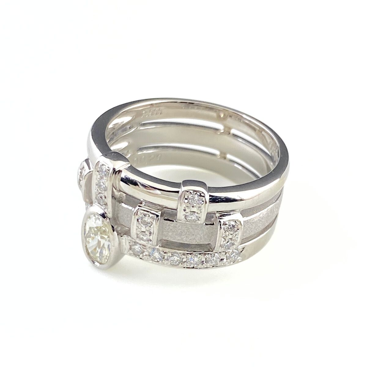 田村俊一 SHUN TAMURA ダイヤモンド デザインリング プラチナ 指輪 メレダイヤ リング 18号 Pt900 ダイヤモンド メンズ