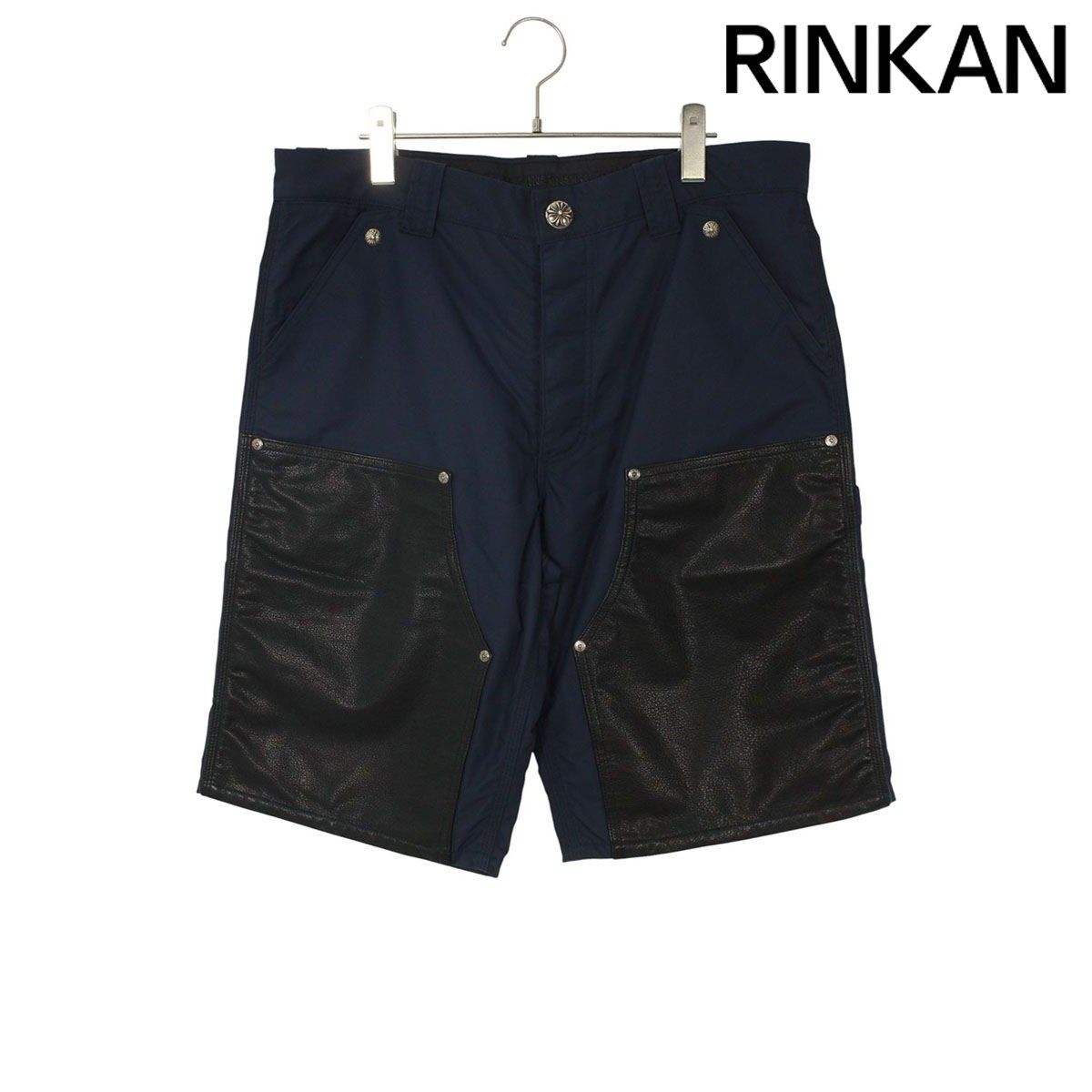 クロムハーツ CARPENTER SHORTS クロスパッチ付きレザー切替ナイロン