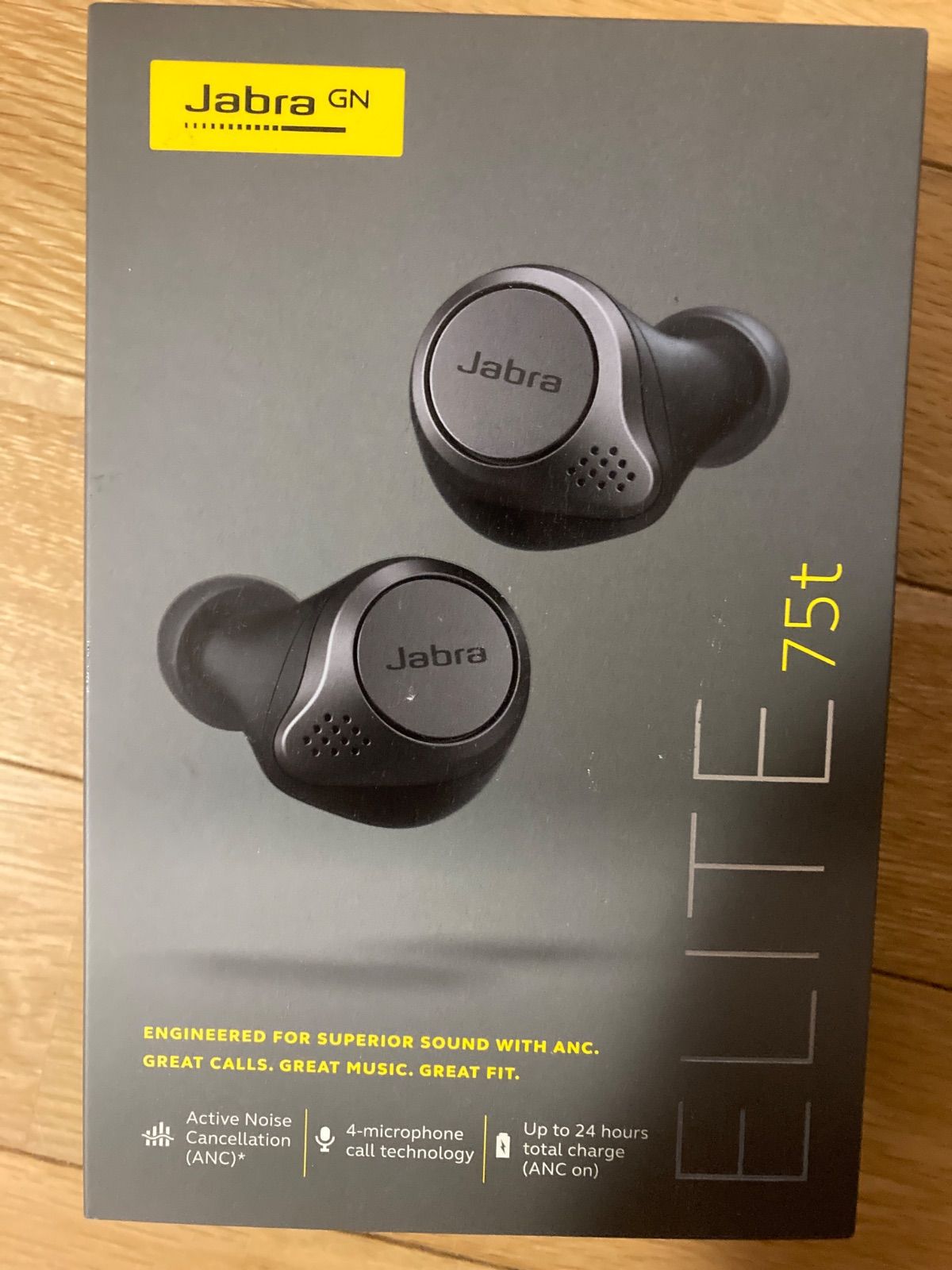 【新品】Jabra ワイヤレスイヤホン Elite 75t チタニウムブラック Jabra ELITE 75tのレビュー】ノイズキャンセリングも使える低音