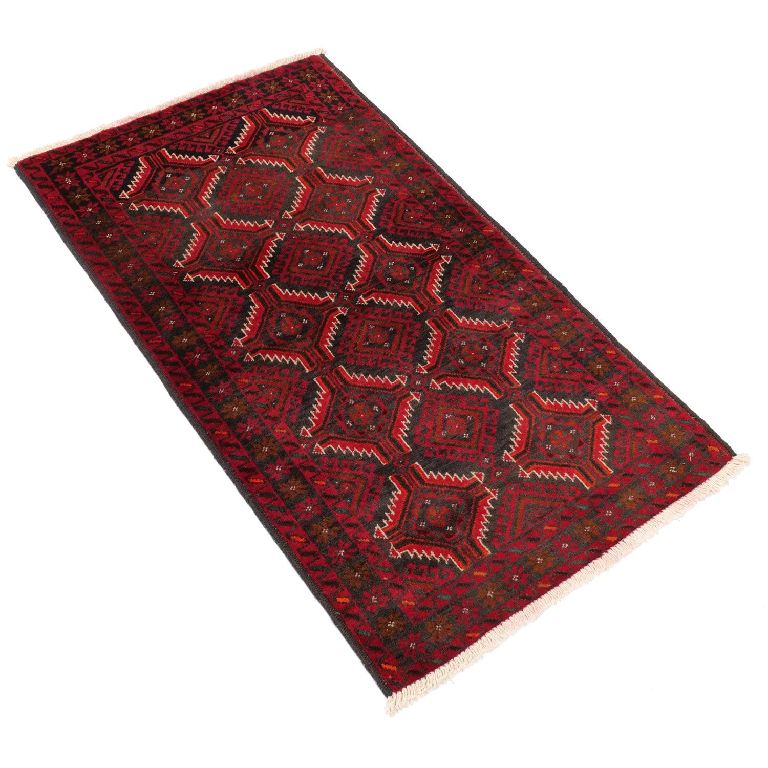 トルバトヘイダリエ 1950年代 1280×720mm セミアンティーク ダイヤモンドモチーフ ヴィンテージラグ専門店 手織り