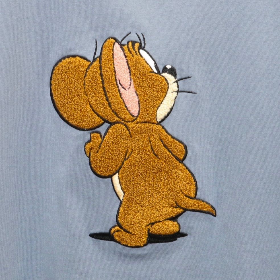 トムとジェリー　レディース　サガラ刺繍　かわいい　Tシャツ　半袖　カメラ　アニメ 新品 レディース トムとジェリー 半袖 Tシャツ サガラ 刺繍
