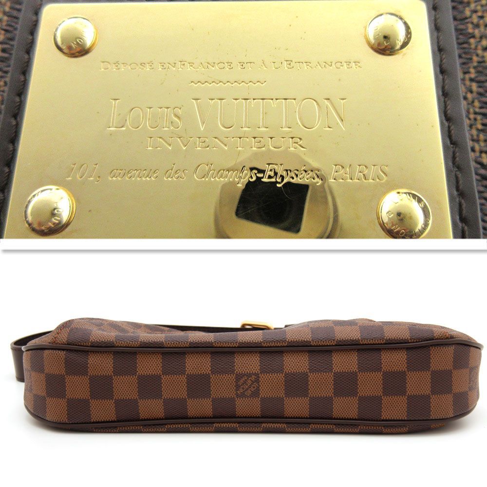 【中古美品】ルイヴィトン ハンドバッグ ダミエ エベヌ テムズ PM N48180 LOUIS VUITTON ブラウン ブランド レディース  フランス製 手提げ