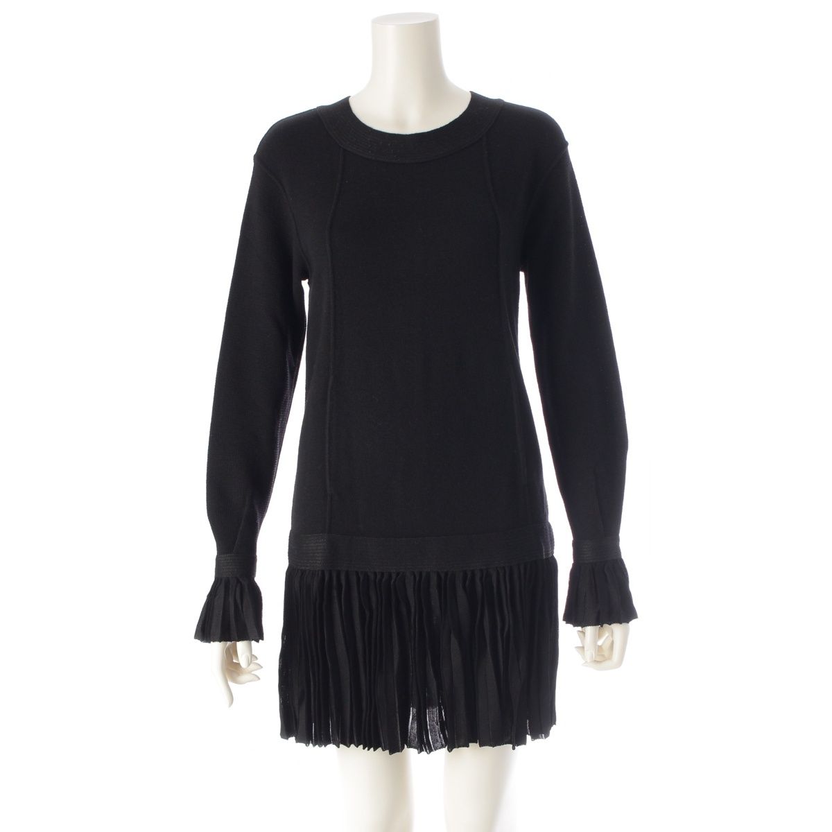 シャネル ウール アースボタン ニット チュニック チュニック P47274 ブラック 34