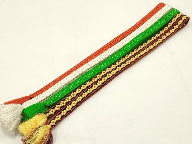 平和屋着物●和装小物 上質な帯締め4本セット 小桜組 金糸 AABB7081ay