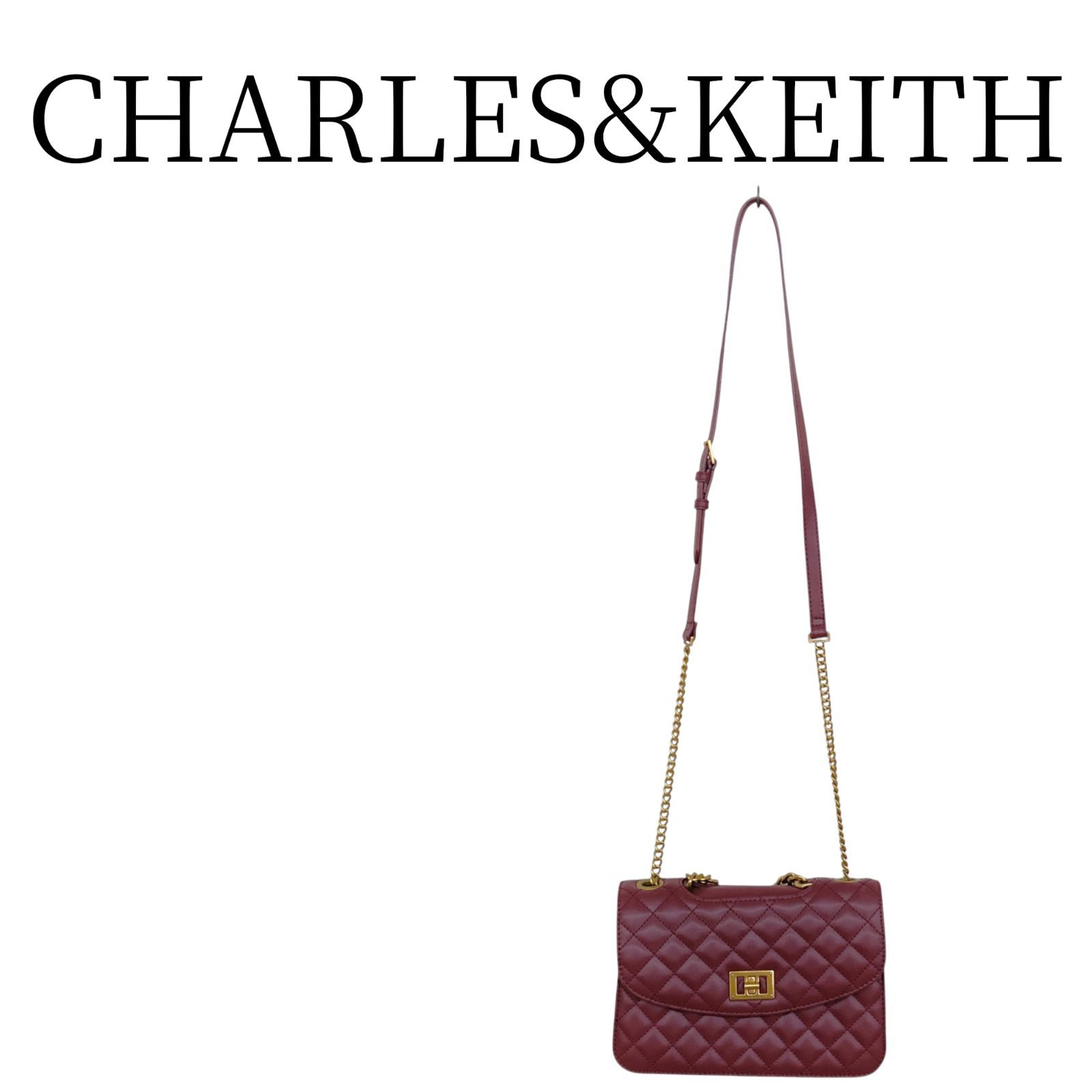 CHARLES-KEITH チャールズアンドキース 赤茶色 ショルダーバッグ