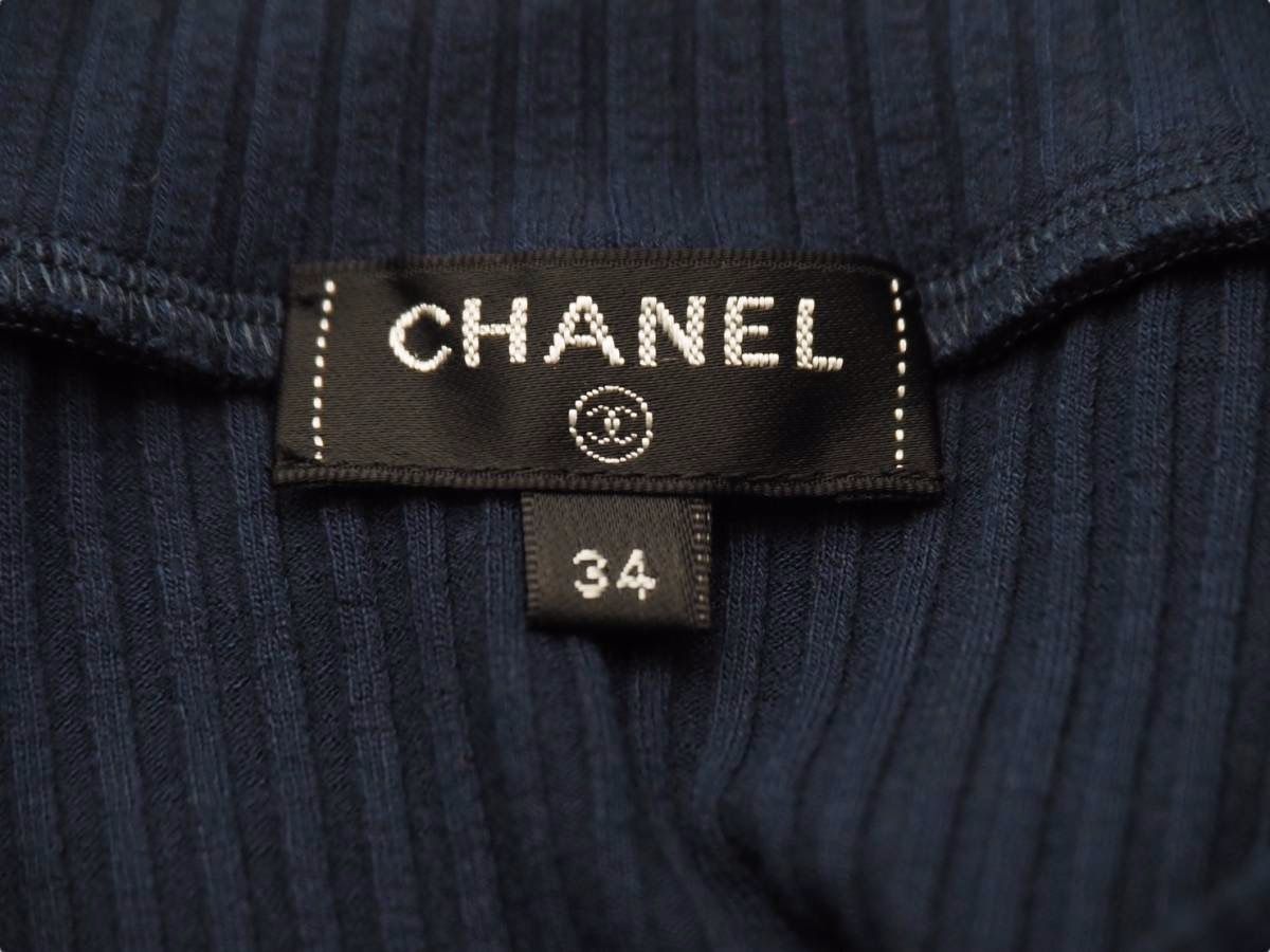 CHANEL◆半袖カットソー/42/--/BLU/P59079V40761 CHANEL(シャネル) / 半袖カットソー/42/--/BLU/P59079V40761