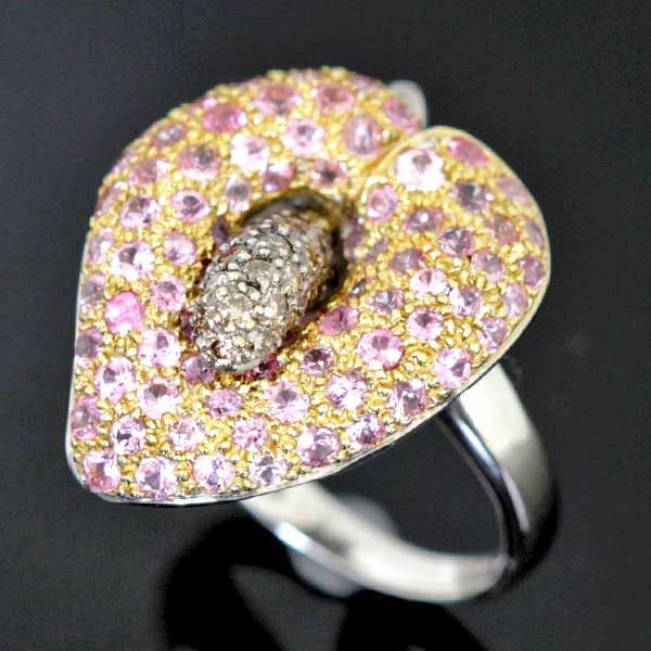 美品『USED』 K18 アンスリウムデザイン リング・指輪 ピンクサファイア 2.60ct 9.6g 11号 - メルカリ