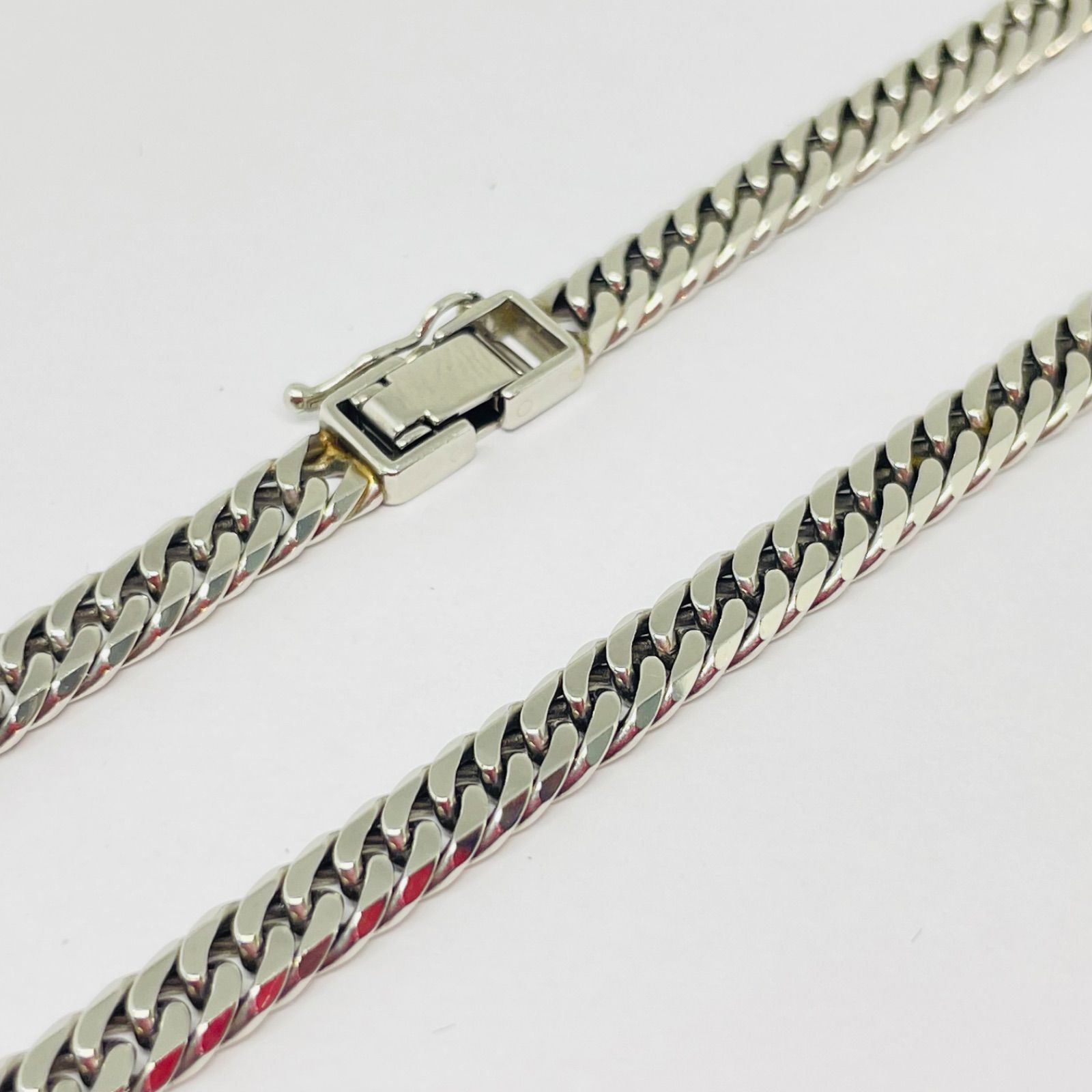 美品】 プラチナ Pt850 喜平 6面ダブル チェーンネックレス 50g 美品】 プラチナ Pt850 喜平 6面ダブル チェーンネックレス 50g