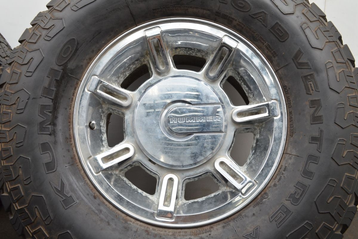 最終コムデ メッキホイール ハマー H2 純正 17in 8.5J 18 165.1 KUMUHO 315 70R17 品番 9594459 ノーマル戻し HUMMER 【送料無料】