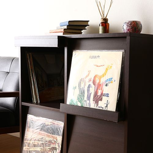 4マス ディスプレイラック ブラウン 幅80cm マガジンラック まんがラック 漫画 マンガ 雑誌 書棚