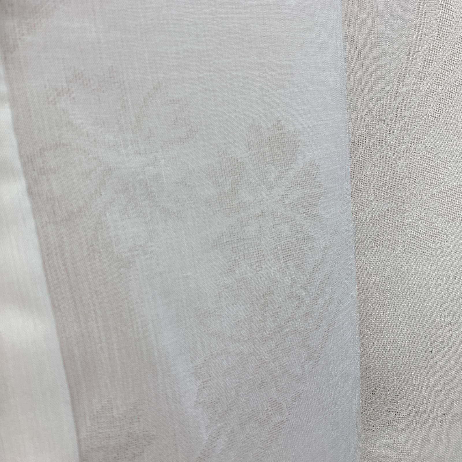 和装 長襦袢 夏向き 絽 ホワイト系 桜柄 身丈 約125㎝ USED MT8