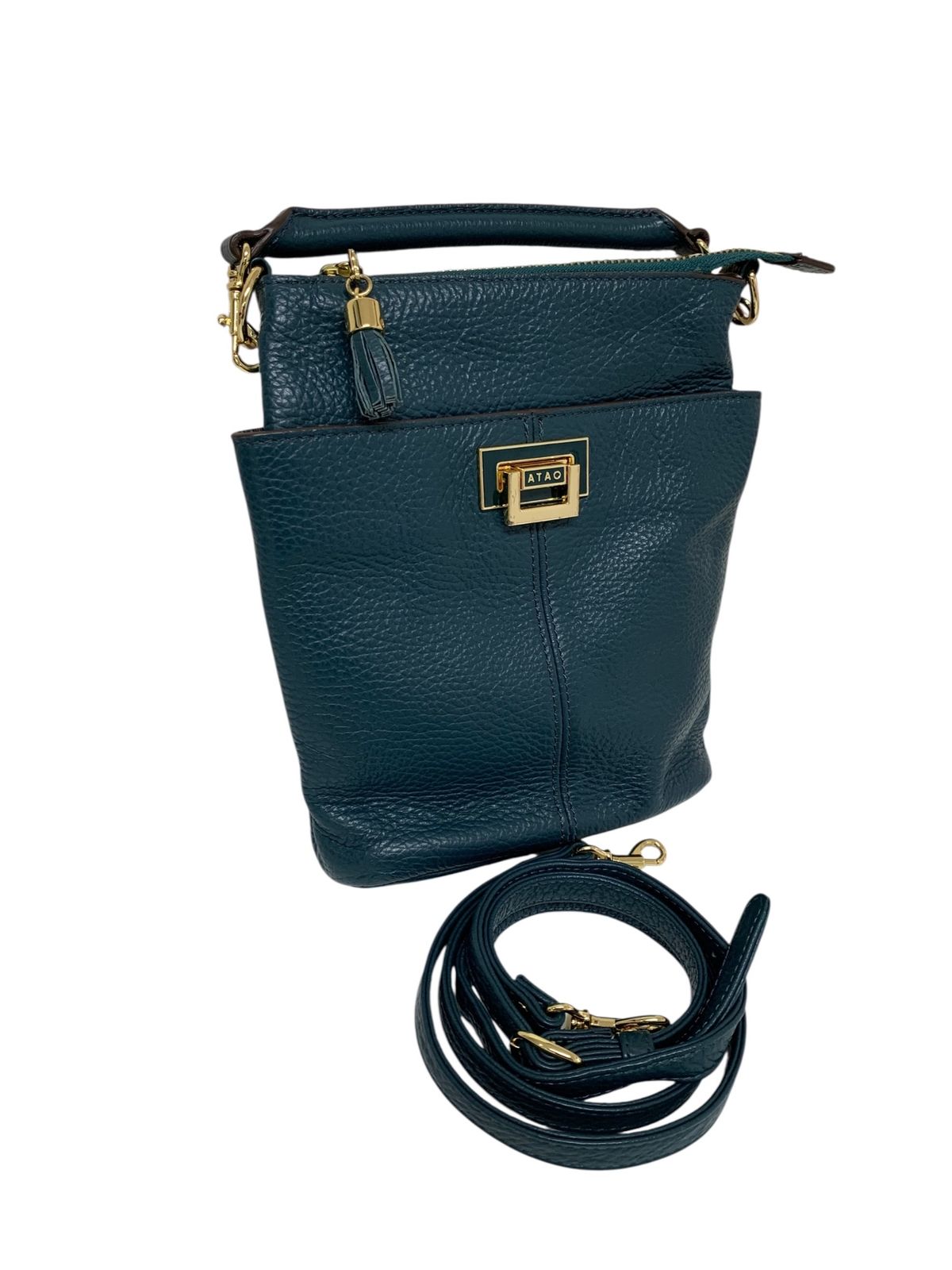 アタオ ホリデー 撥水レザーのデイリーポシェット ショルダーバッグ グリーン 2WAY IT1R7TC626LP