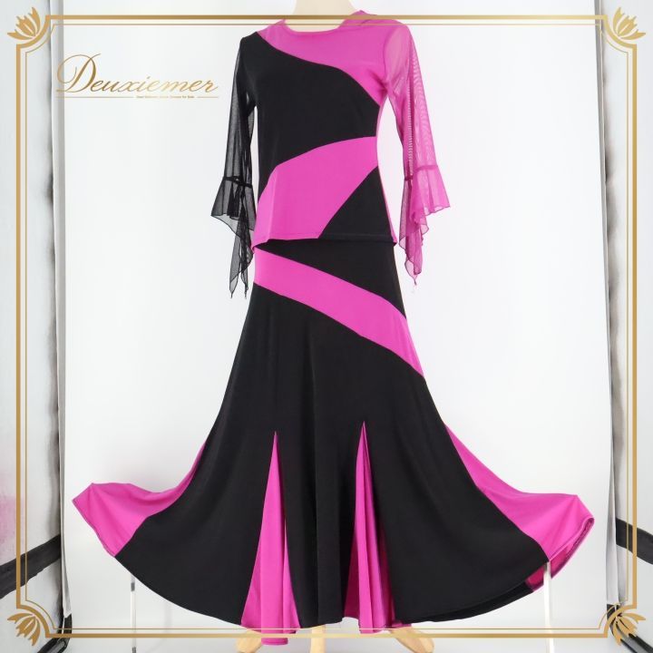 新品❤ ラテンドレス・イエロー・花柄・Mサイズ 社交ダンス 衣装