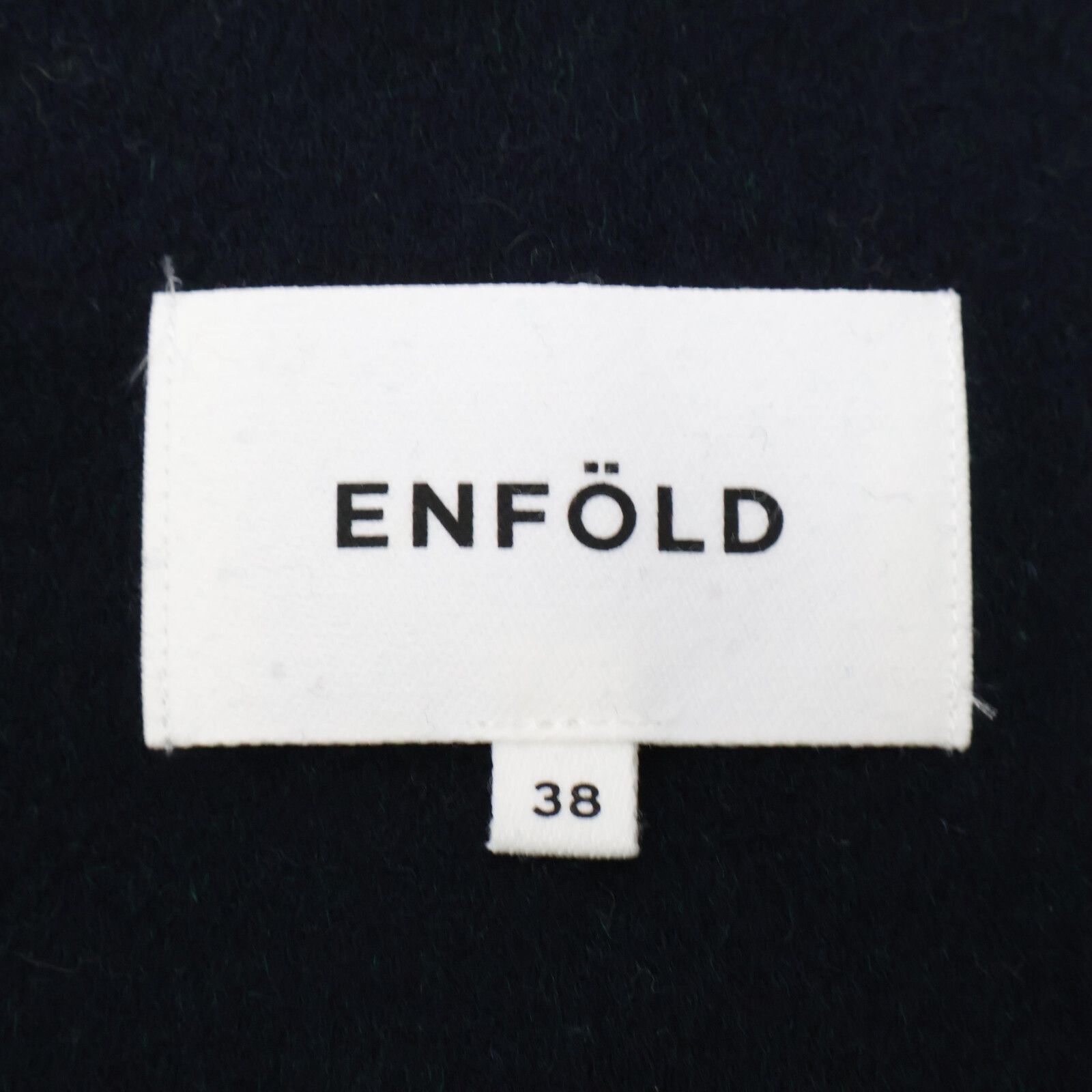 ENFOLD エンフォルド 300AA630-1480 ﾈｲﾋﾞｰ×ｸﾞﾘｰﾝ ｳｰﾙﾘﾊﾞｰﾉｰｶﾗｰｺｰﾄ 38  