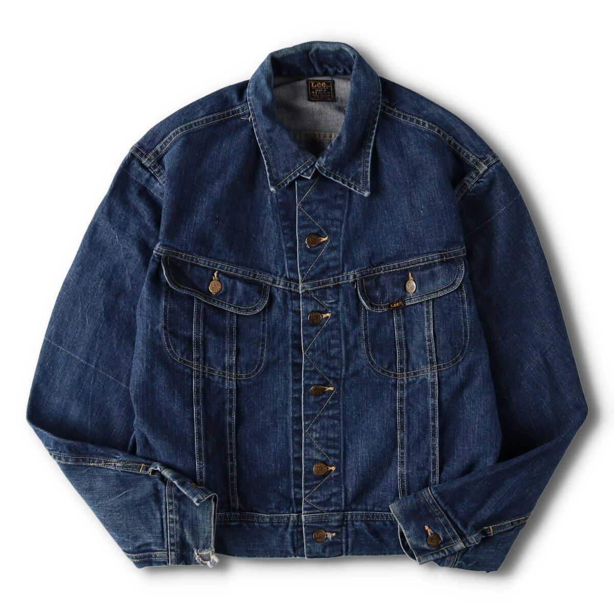 Lee 101 J デニムジャケット 60s後半〜70s前半  アメリカ製 Lee - 60s Lee 101-J Gジャン 最初期 黒タグ 40 濃いめ 美品の