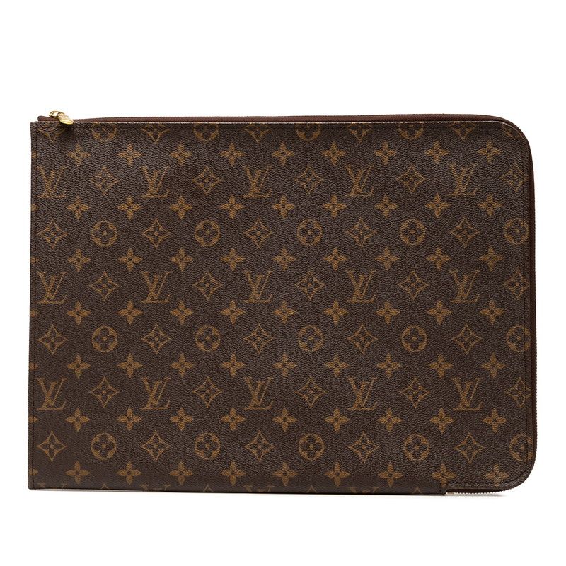 ルイ ヴィトン モノグラム ポッシュドキュマン 旧 クラッチバッグ ブリーフケース M53456 ブラウン PVC レザー レディース LOUIS VUITTON 1-0235963