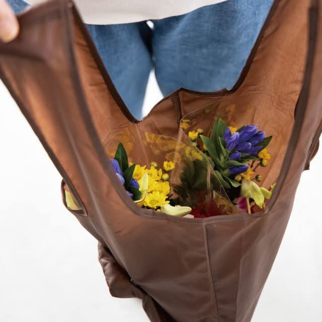 【在庫処分】ヘッズ エコバッグ 35×88cm ブラウン 5枚 ブーケバッグ HEADS EBP-2BQB