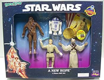 【】【非常に良い】STar Wars A new Hope Bend-Ems 4 pack with Chewbacca R2-D2 Luke Skywalker Tusken Raider