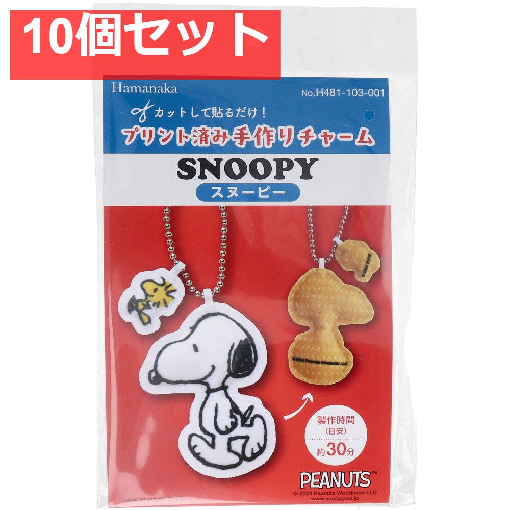 プリント済み手作りチャーム スヌーピー 1セット 10個セット まとめ売り