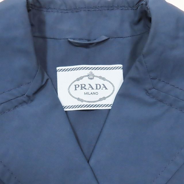 プラダ PRADA コットン ベルト コート スプリングコート アウター 青 ブルー サイズ40 レディース ♦C4