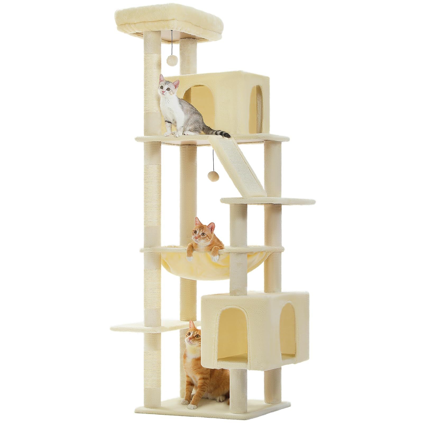 【迅速発送】PAWZ Road キャットタワー スリム 大型猫用 多頭飼い 猫タワー 据え置き型 コンパクト 省スペース ハンモック 爪研ぎ 人気 おしゃれ シンプル 階段 麻紐 交換 猫ベッド 猫ハウス 猫