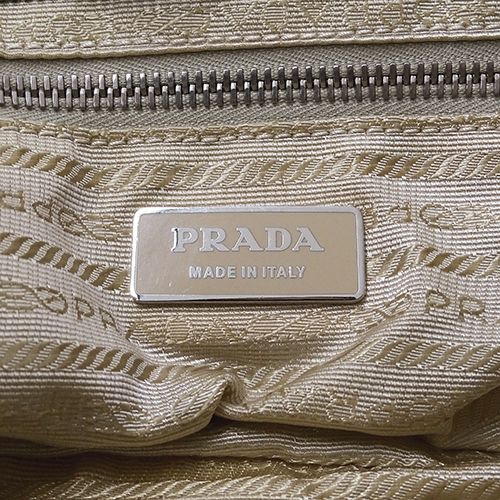 プラダ PRADA バッグ レディース ブランド ショルダーバッグ ナイロン レザー ベージュ ブラウン BR2417 肩掛け ワンショルダー  コンパクト おしゃれ 大人 おでかけ 【中古】B