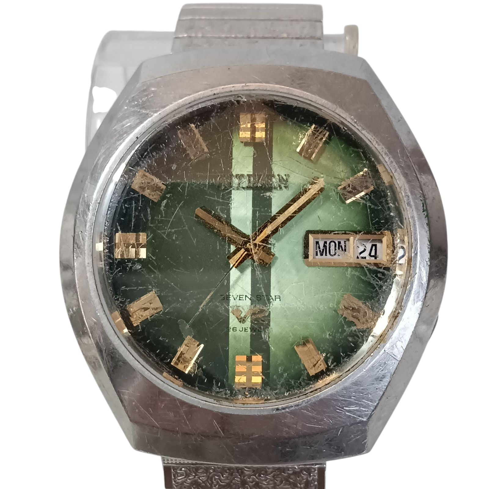 シチズンセブンスターV2 22石 自動巻き 日付曜日付き 可動品 腕時計