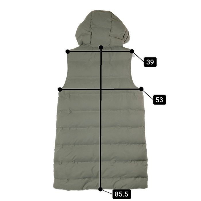 ☆ZARA ザラ 3046/025/505/M 中綿ダウンロングベスト カーキ