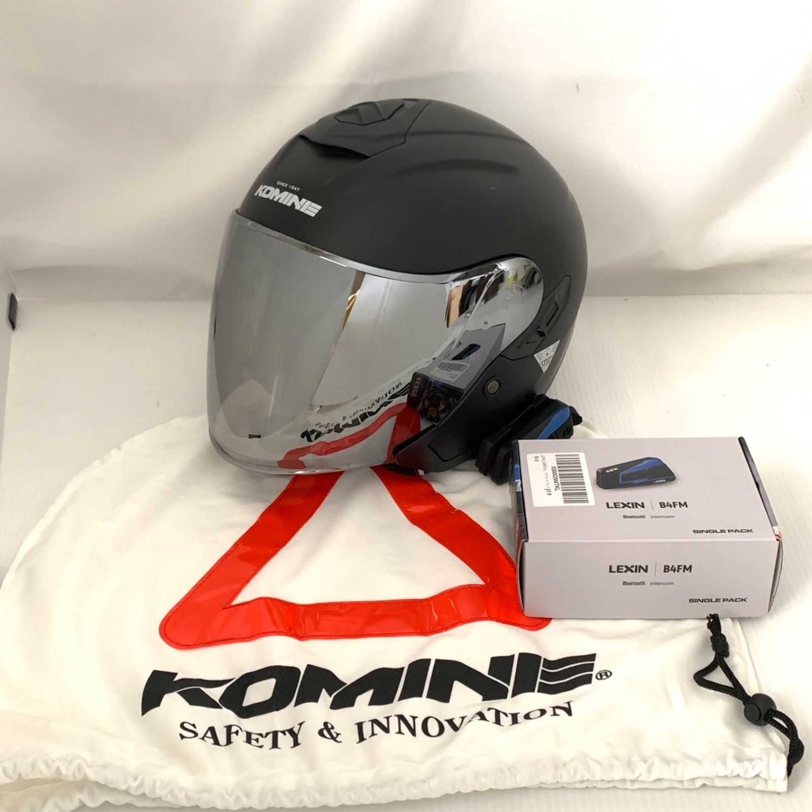 使用感少なめ| コミネ ヘルメット インカム付き Mサイズ シールドにキズ有 M71024-4