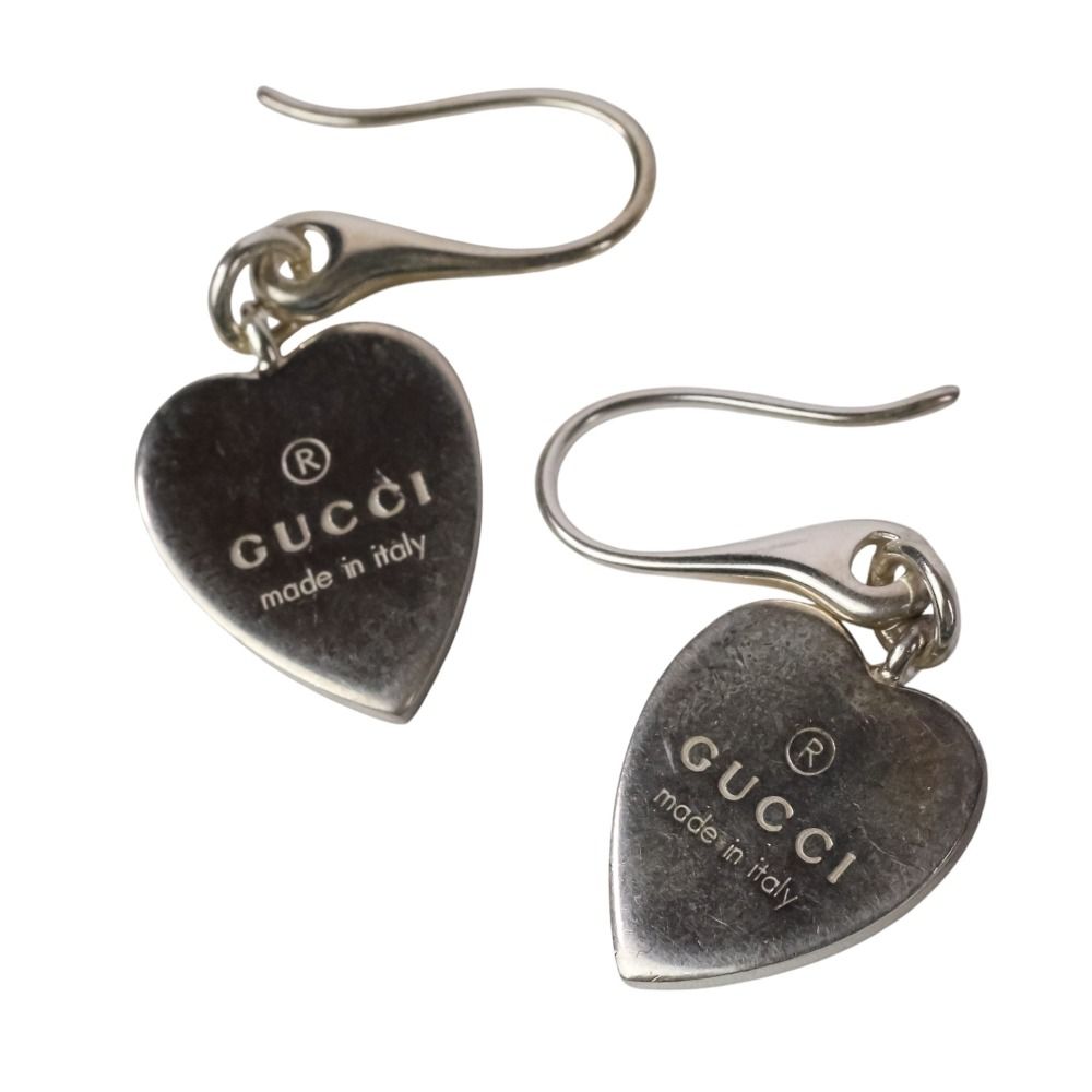 良品 GUCCI グッチ ハート プレート フックピアス SV925