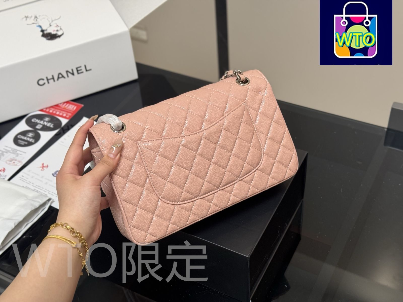 今日特価】CHANEL CF 25cm トップグレード サーモンレザー