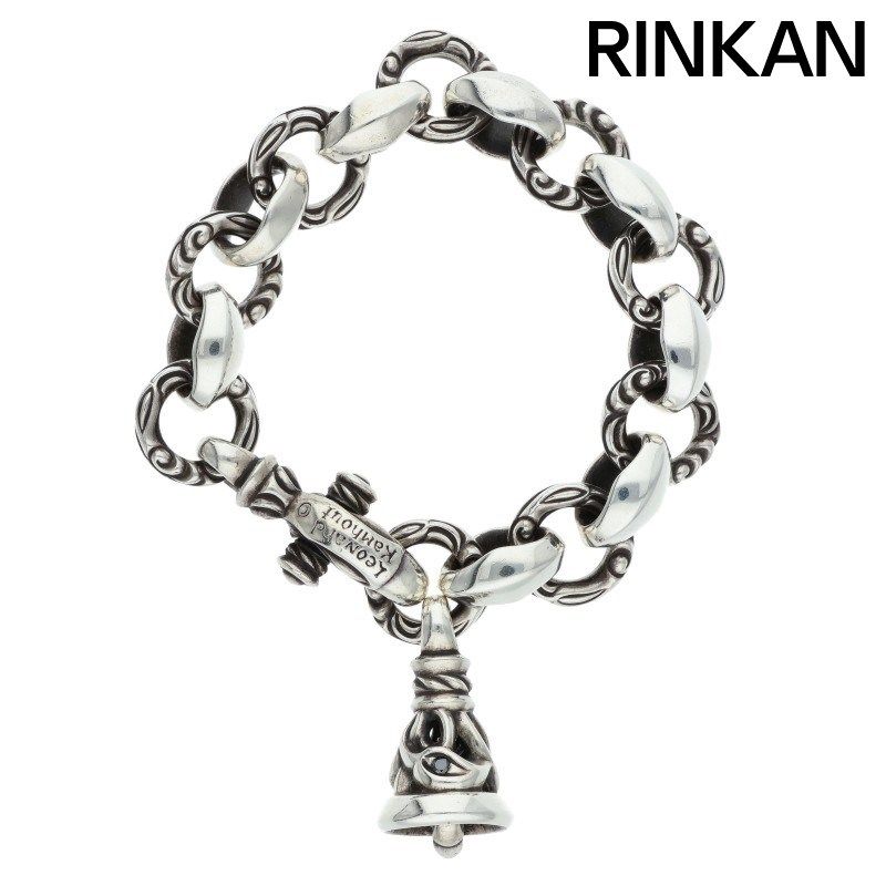 ロンワンズ クレーン1ベル 1ブラックダイヤ9クレーンサークルブレスレット メンズ