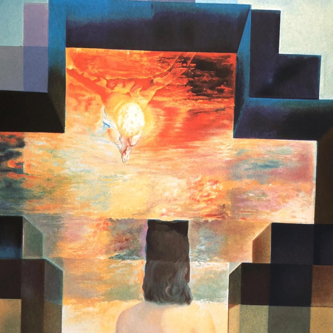 真作】サルバドール・ダリ／大型 リトグラフ／「地中海をみつめるガラ