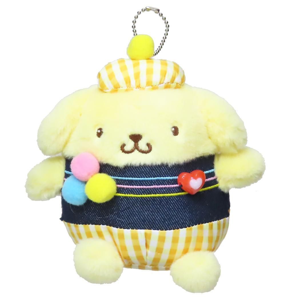 ポムポムプリン ぬいぐるみ ミニぬいぐるみボールチェーン ギンガム