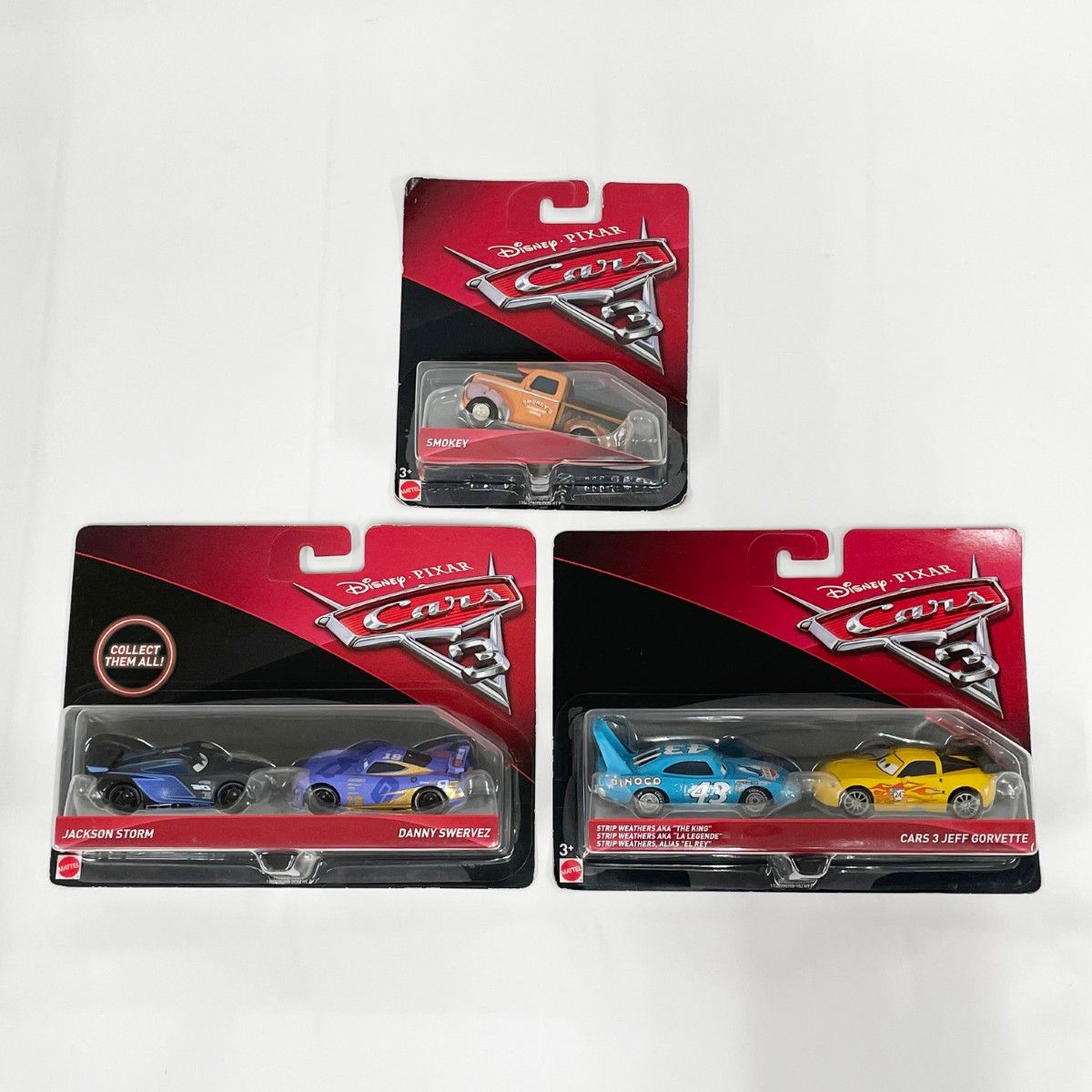 〇〇Mattel カーズ3 キャラクターカー ミニカー ジャクソン ストーム スモーキー キング