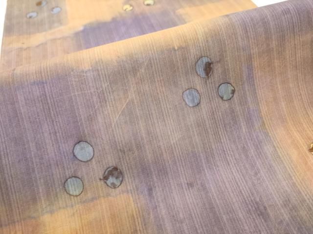 平和屋着物○全通柄袋帯 紬地 臈纈染め 抽象文 正絹 逸品 CAAT8378hy  