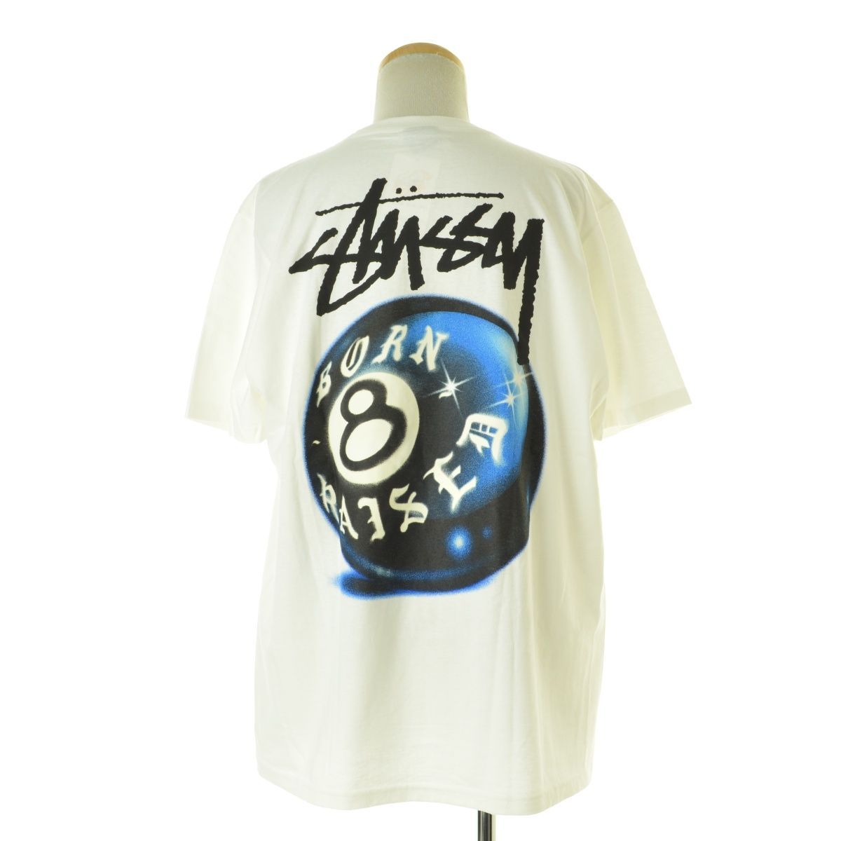 WHITE白サイズStussy Born x Raised 8 Ball Tee White M - Tシャツ