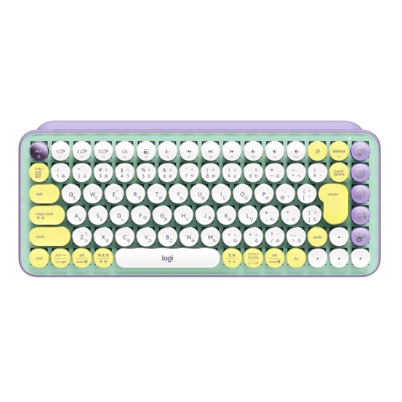 ロジクール POP KEYS K730PL メカニカル ワイヤレス キーボード パープル 日本語配列 メカニカルキーボード ワイヤレスキーボード bluetooth Logi Bolt Unifyin