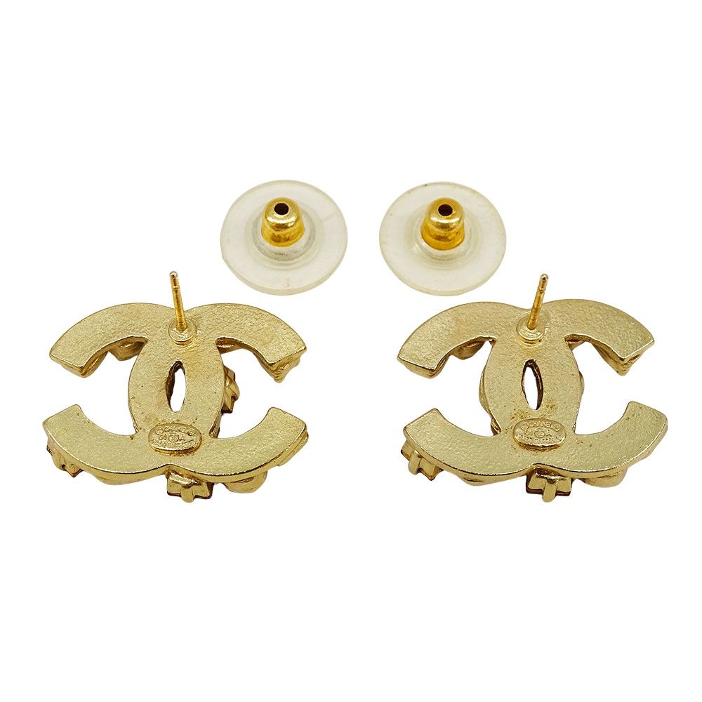 シャネル CHANEL ピアス レディース ブランド ラインストーン ゴールド