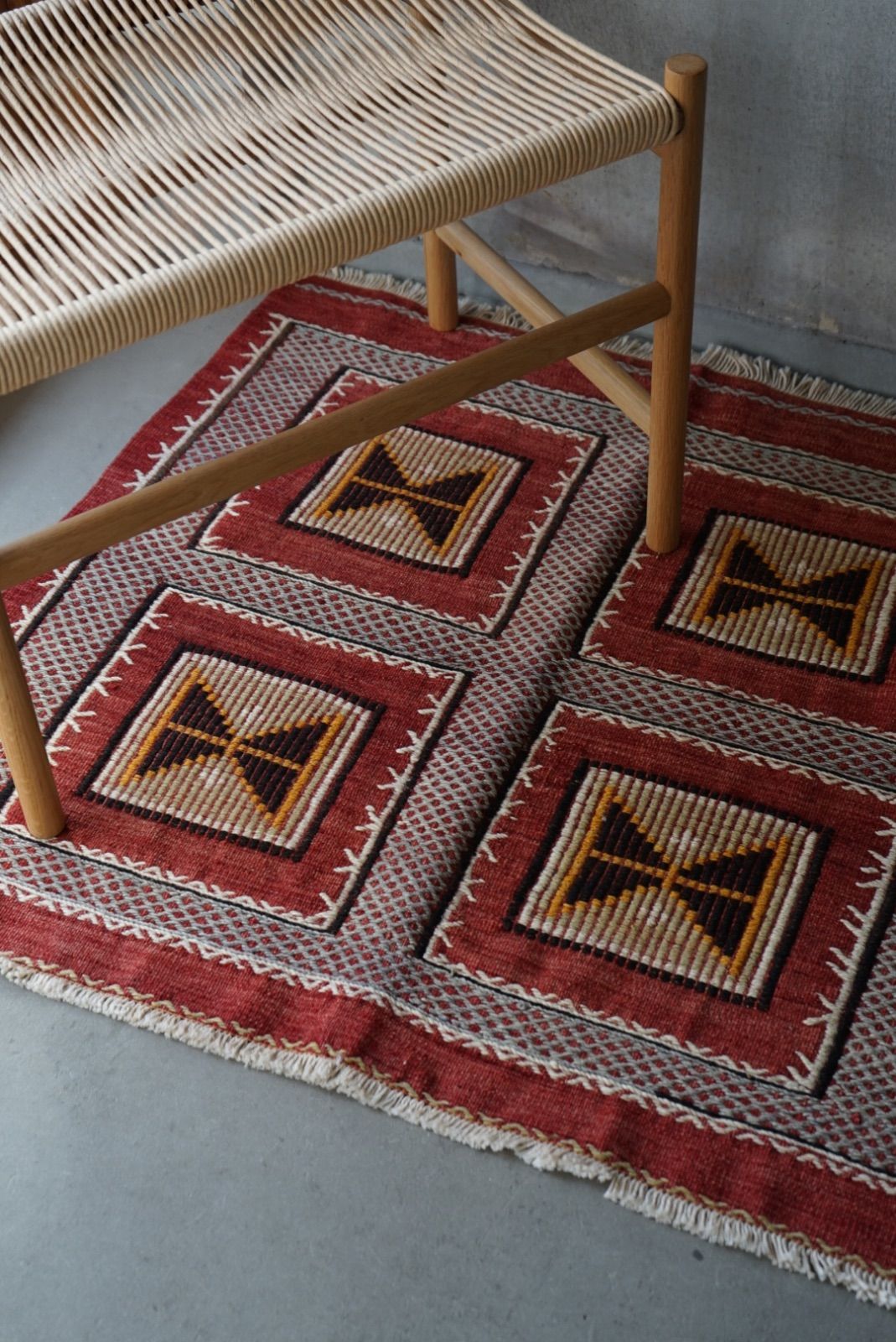 鶴　マルチカバー　ソファーカバー　ヴィンテージラグ　　168x124 鶴 マルチカバー ソファーカバー ヴィンテージラグ 168x124